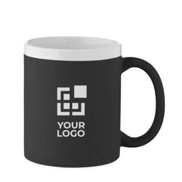 Taza de cerámica con acabado mate con borde blanco 300ml