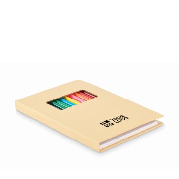 Set de dibujo infantil con papel kraft y 12 lápices de colores Set de dibujo infantil con papel kraft y 12 lápices de colores