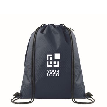 Mochila de cuerdas de RPET con bolsillo lateral y cremallera