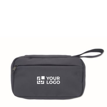 Neceser pequeño de RPET 600D con cremallera y malla interior