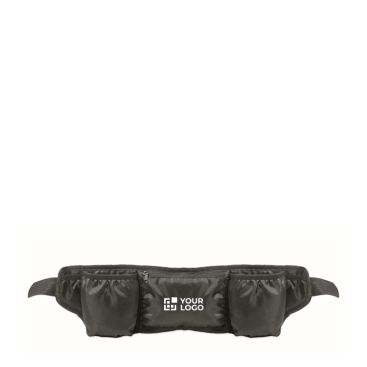 Riñonera deportiva de poliéster RPET con bolsillos y malla