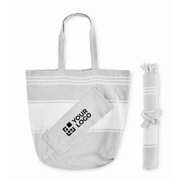 Set de toalla hammam y bolsa de playa 180 g/m²