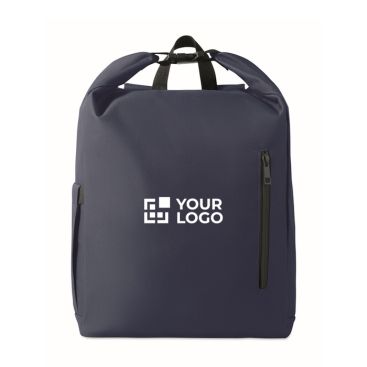 Mochila roll top RPET para portátil con bolsillo lateral elástico 15''