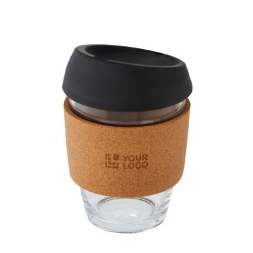 Vaso de vidrio con agarre de corcho vista principal