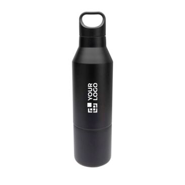 Botella termo de acero inoxidable reciclado con taza extraíble 600ml