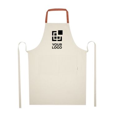 Delantal de algodón reciclado con cinta de cuello de color 200 g/m2