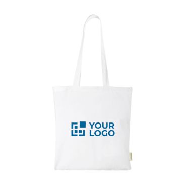 Bolsa tote de algodón orgánico 140 g/m2 de color blanco