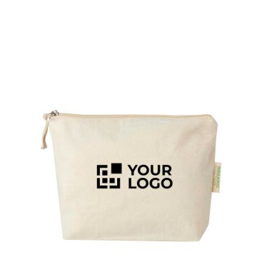 Neceser de algodón orgánico con compartimento y cremallera 1L 180 g/m2