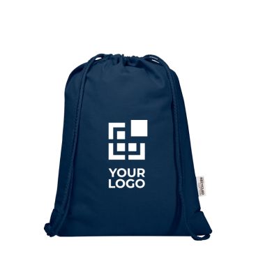 Bolsa con cordón algodón reciclado y cierre rápido 5L 180g/m2