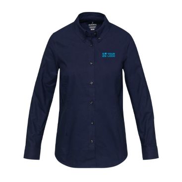 Camisa oxford de mujer manga larga con corte recto Elevate