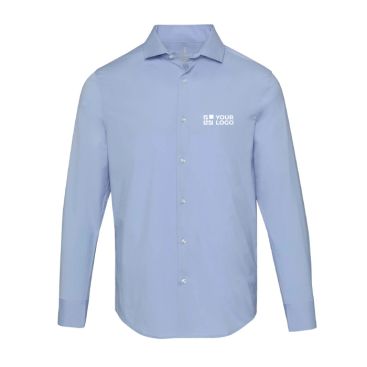 Camisa de popelina hombre manga larga con corte recto 133 g/m2 Elevate