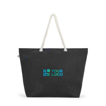 Bolsa de playa de algodón reciclado con asas largas 220 g/m2