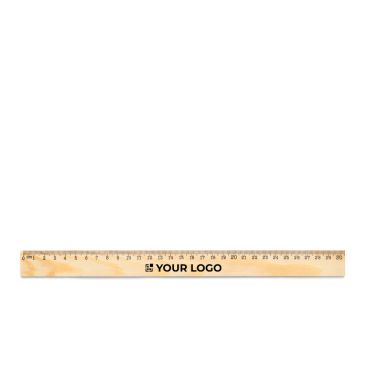 Regla de madera de pino con escala impresa 30cm en negro