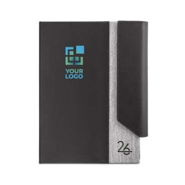 Agenda de cuero y plástico reciclado con cierre magnético A5 vista principal - agotado