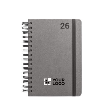 Agenda de cuero reciclado con anillas y planificación diaria A5 vista principal - agotado