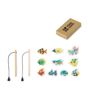 Juego de pesca magnético con 10 peces de madera en caja regalo