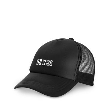 Gorra de poliéster y malla con cierre ajustable 150 g/m2