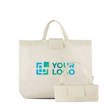 Bolsa plegable de la compra de algodón y plástico reciclado 140 g/m2