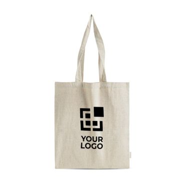 Bolsa de algodón reciclado melange con asas largas resistencia 8kg