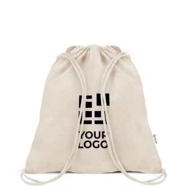 Mochila de cuerdas de algodón y plástico reciclado 140 g/m2