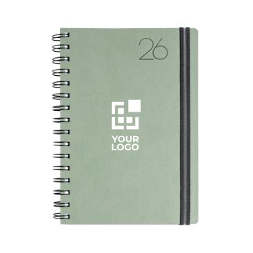 Agenda diaria en español y portugués con funda de piel PU y doble anilla A5 - agotado