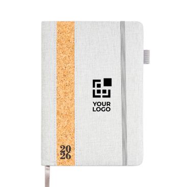 Agenda diaria en español y portugués con funda de lino y corcho A5 - agotado