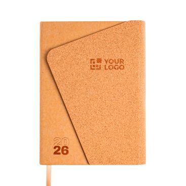 Agenda diaria en español y portugués con tapa de kraft y corcho A5 - agotado