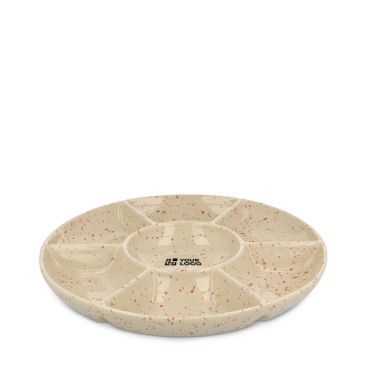 Plato de cerámica artesanal con diseño de salpicado Sagaform