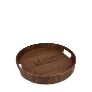Bandeja con asas integradas bicolor de madera certificada