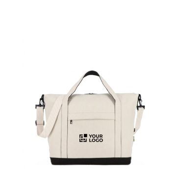 Bolsa de viaje de algodón y fibras recicladas con asas cortas y largas