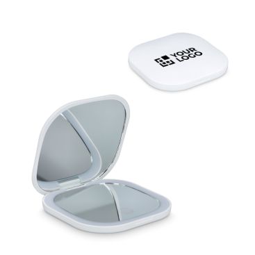 Espejo compacto con luz recargable y aumento doble ideal para viajes