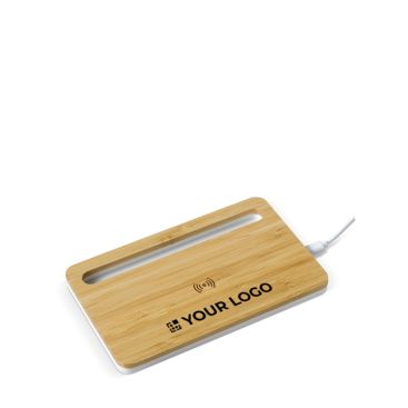 Cargador inalámbrico de bambú con soporte para móvil 5W