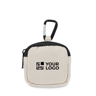 Estuche para auriculares con mosquetón y cierre de cremallera