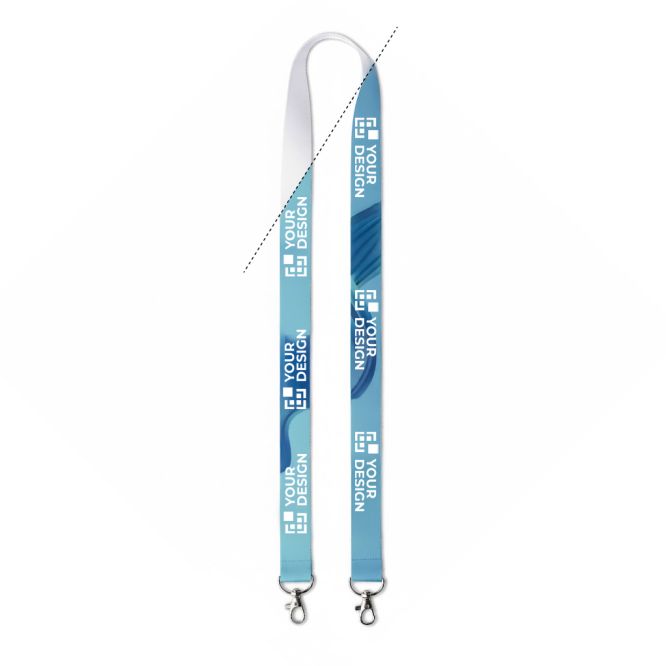 Lanyard poliéster hecho a medida con 2 mosquetones para sublimación
