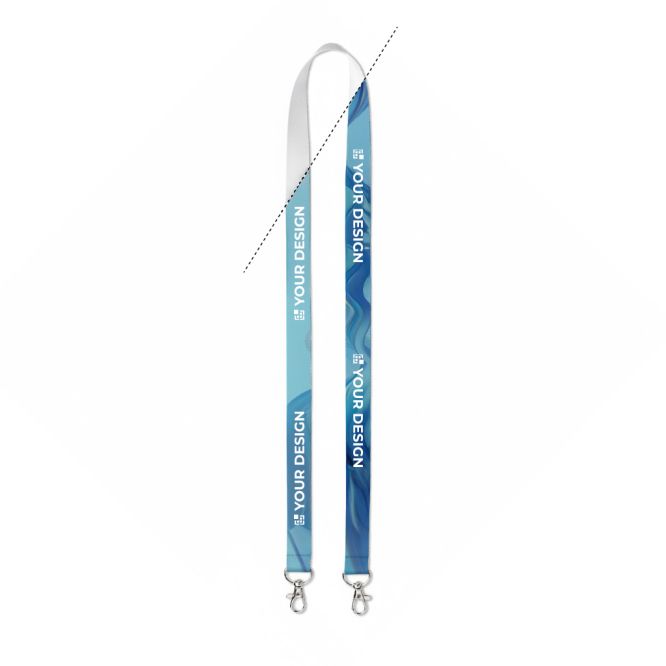 Lanyard hecho a medida de RPET con dos mosquetones o clips