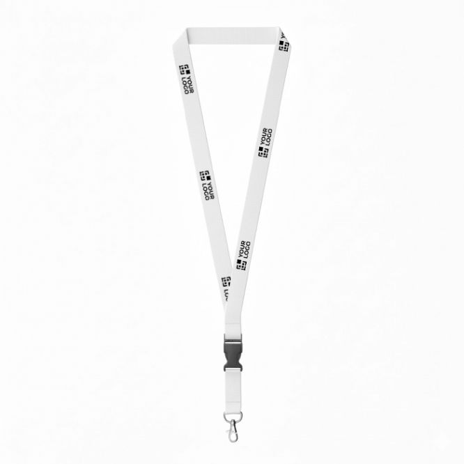 Lanyard hecho a medida desmontable de algodón orgánico con mosquetón