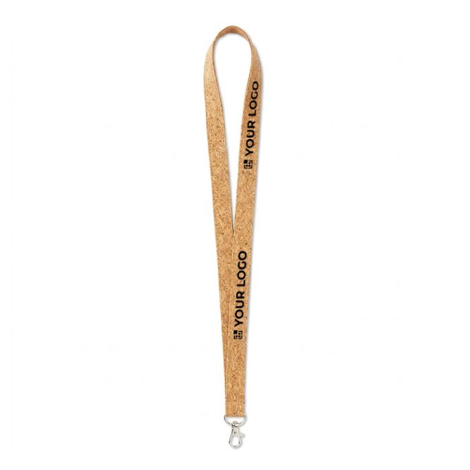 Lanyard hecho a medida de corcho con mosquetón a escoger