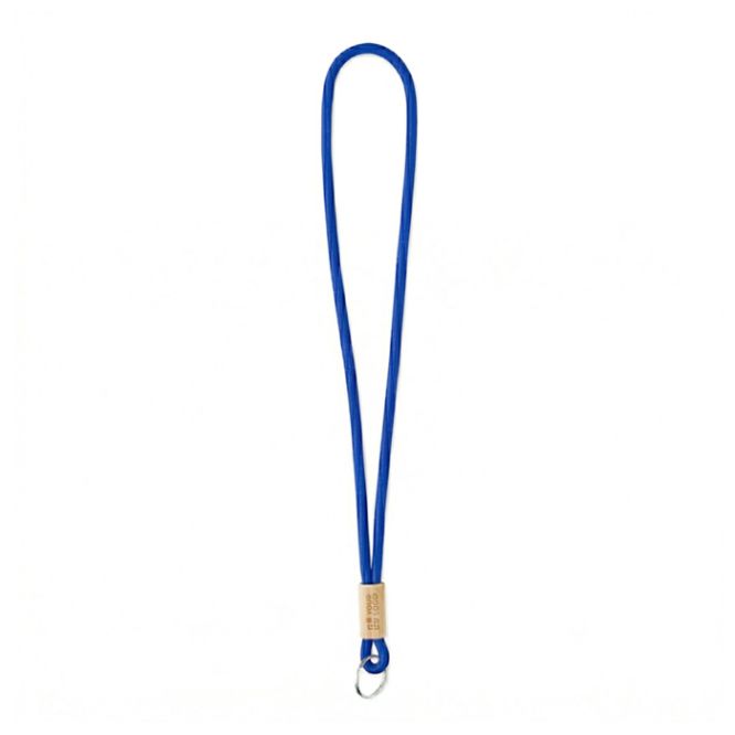 Lanyard tubular hecho a medida de poliéster con detalle de bambú