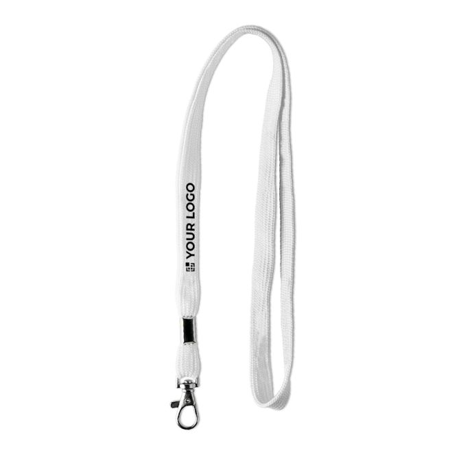 Lanyard hecho a medida poliéster con abrazadera y mosquetón metálico