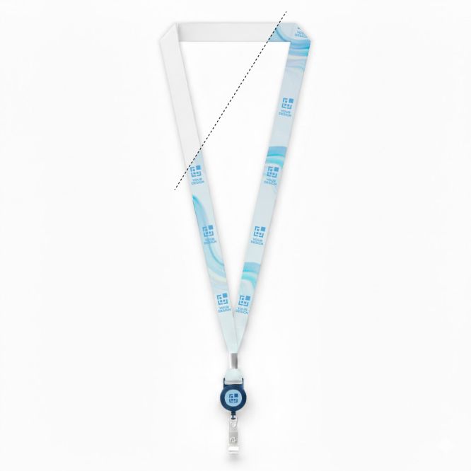 Lanyard portacredencial hecho a medida de RPET con detalle metálico
