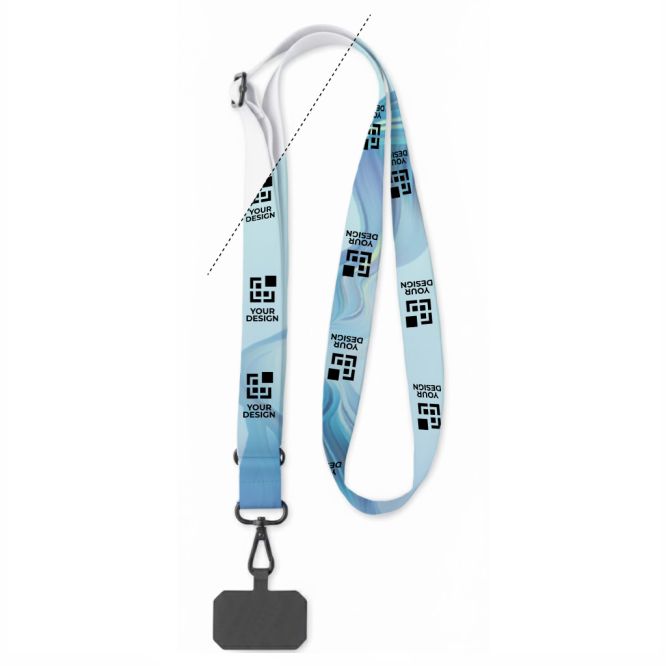 Lanyard portacredencial ajustable hecho a medida de RPET para sublimar