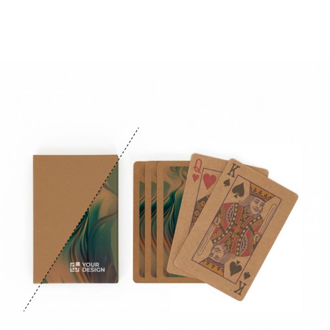 Baraja de 54 cartas de juego hecha a medida de papel kraft