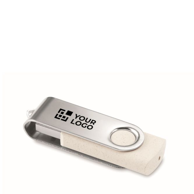 Memoria USB hecha a medida con carcasa hecha de paja y trigo