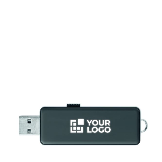 Memoria USB hecha a medida con carcasa de personalización luminosa
