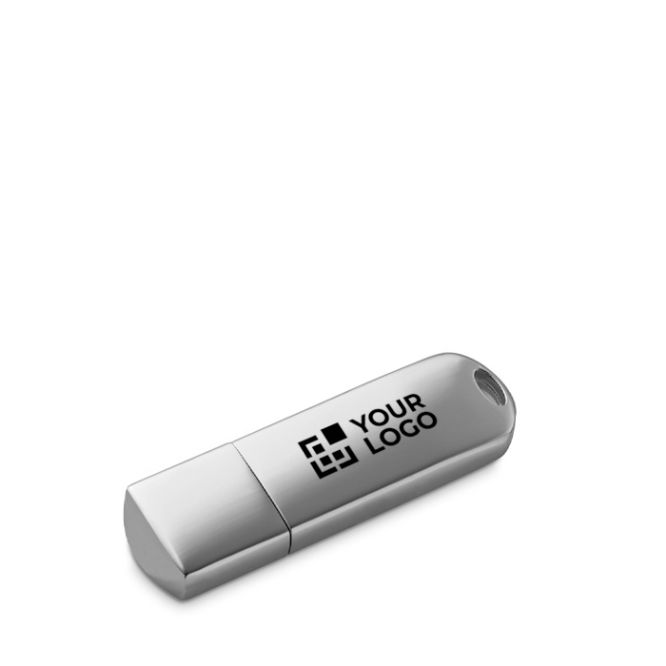 USB hecho a medida con cuerpo en aluminio disponible en cromo