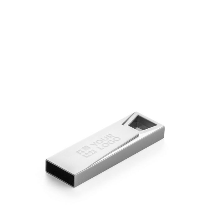 USB hecho a medida de aluminio modelo mini en color cromo satinado