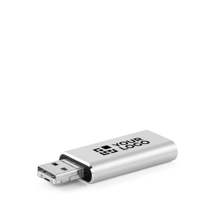 USB hecho a medida de metal 4 funciones en 1 con clip retráctil