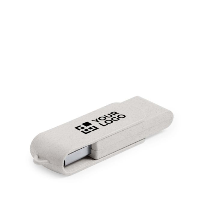 Pendrive eco giratorio hecho a medida hecho de fibra de trigo