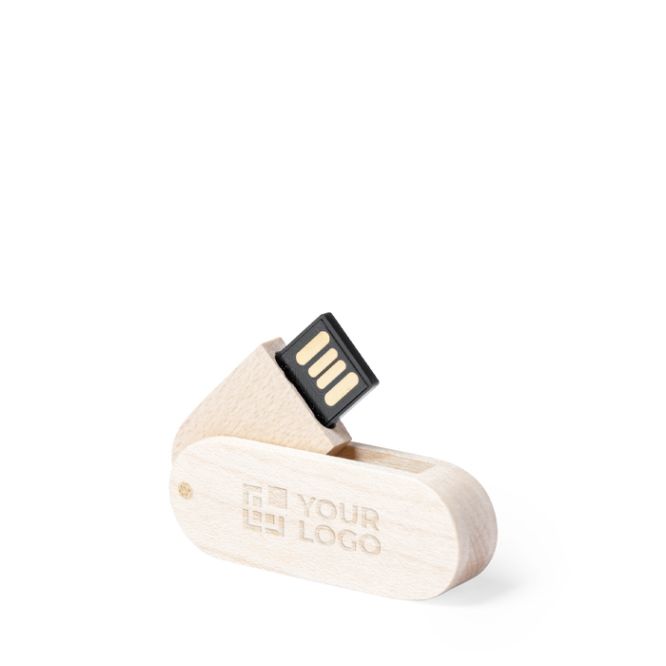 USB giratorio y fino hecho a medida con cuerpo hecho de madera