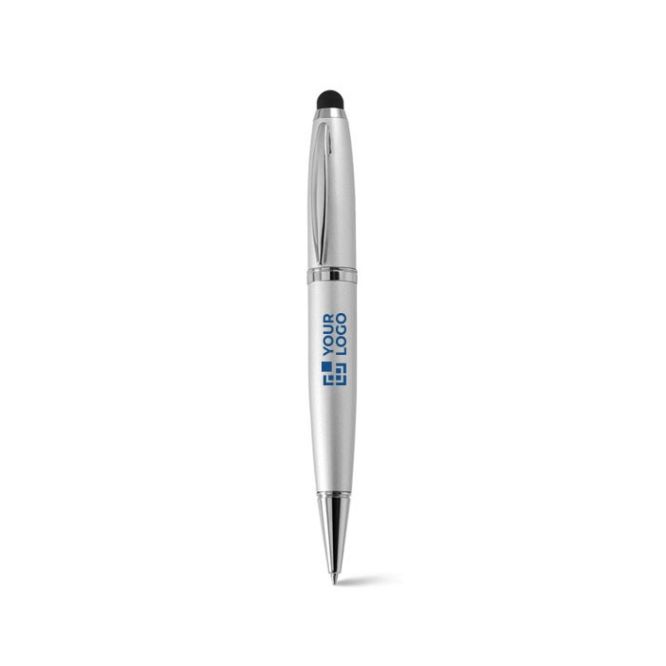Bolígrafo USB hecho a medida elegante con puntero táctil tinta negra